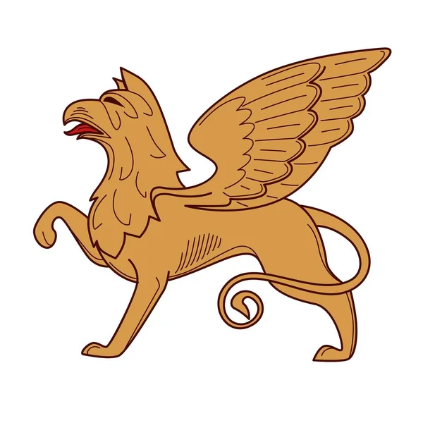 Gryphon royal héraldique créature mythique puissance et force symbole — Image vectorielle