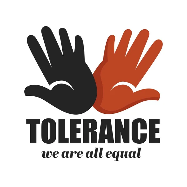 Rasismus Kampaň Tolerance Izolované Ikony Barva Palmy Vektor Rovnost Princip — Stockový vektor