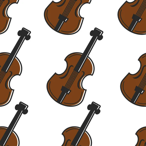 Instrumento Musical Nacional Austríaco Violín Patrón Sin Costura Dispositivo Cuerda — Vector de stock