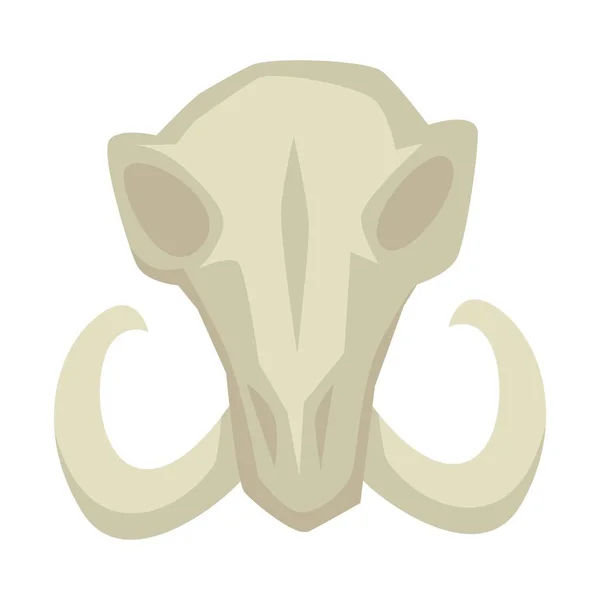 Edad Piedra Mamut Cráneo Cabeza Aislada Animal Prehistórico Restos Vector — Archivo Imágenes Vectoriales
