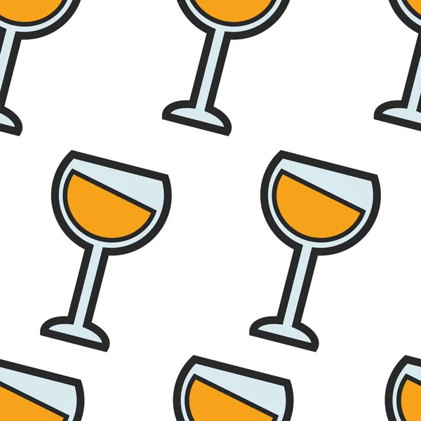 Natuurlijke Alcohol Drinken Franse Wijn Naadloze Witpatroon Glaswerk Vector Glas — Stockvector