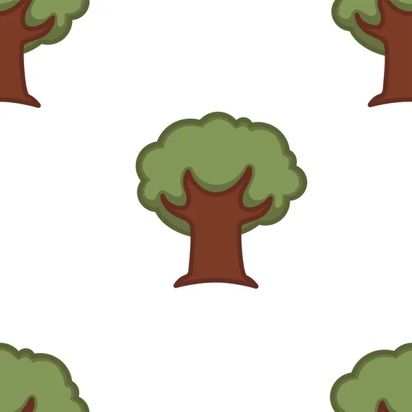 Papel Pintado Roble Árbol Patrón Sin Costuras Naturaleza Bosque Vector — Vector de stock