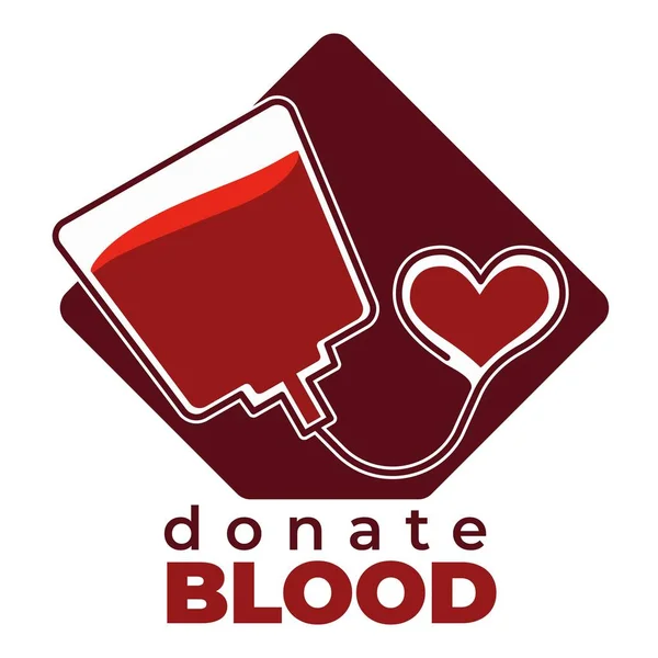 Bantuan Medis Menyumbangkan Darah Ikon Amal Terisolasi Dan Paket Vektor - Stok Vektor