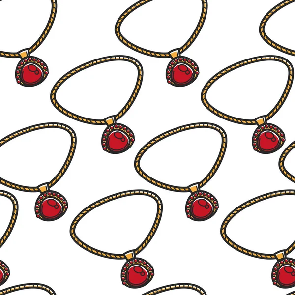 Τσεχική Δημοκρατία Κοσμήματα Χωρίς Ραφή Πρότυπο Κρεμαστό Ruby Και Χρυσό — Διανυσματικό Αρχείο
