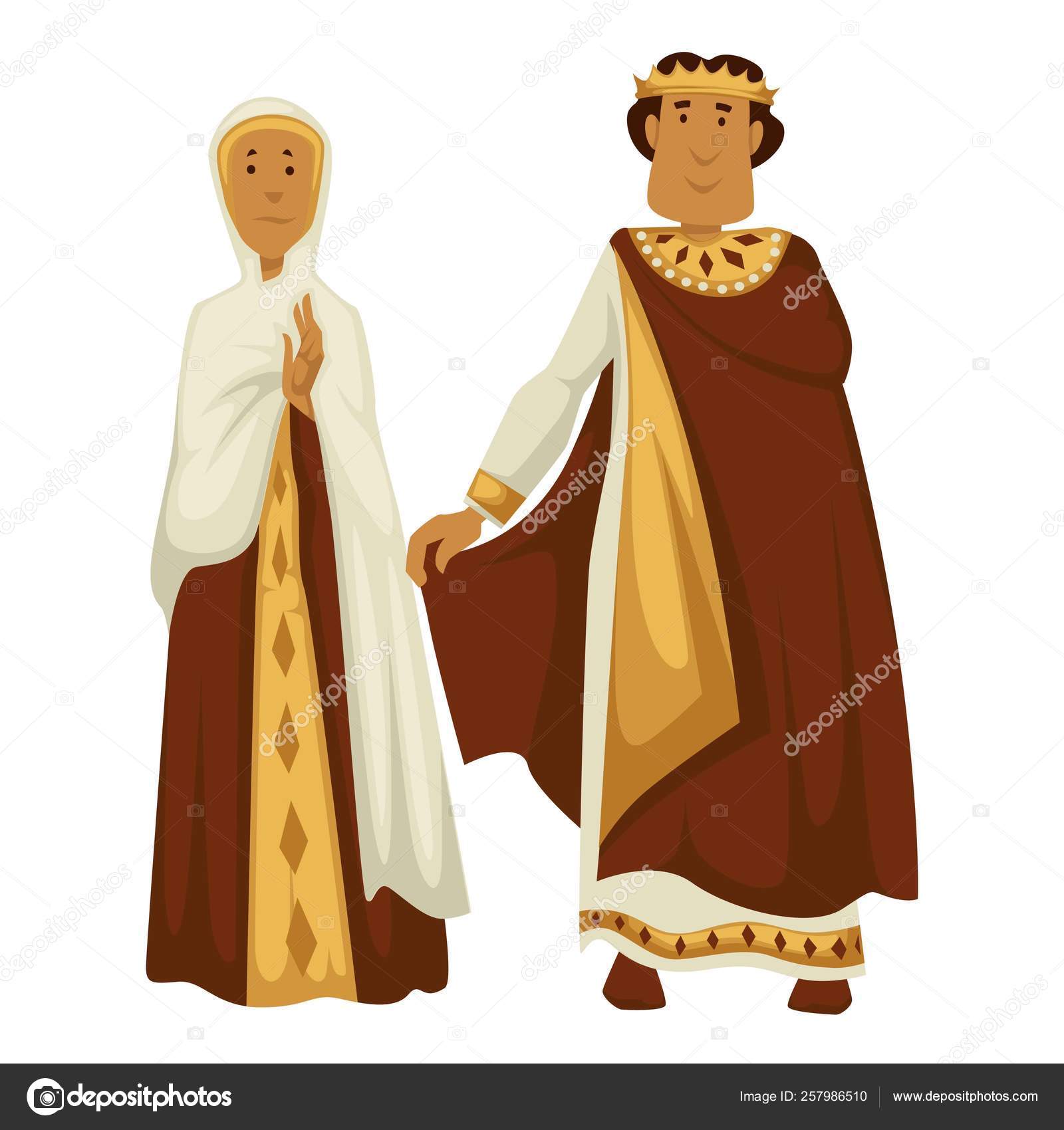 Image vectorielle Empereur Impératrice Byzantine Couronne Famille