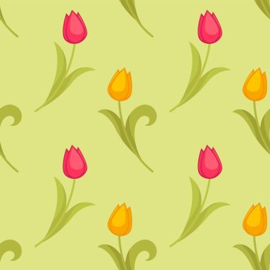 Paskalya tatili bahar çiçek Lale Dikişsiz desen vektör bitki floral Tema kök ve çiçeği sonsuz doku botanik ve flora öğeleri duvar kağıdı, doğa ve çevre yeşillik ve floristik dostum.