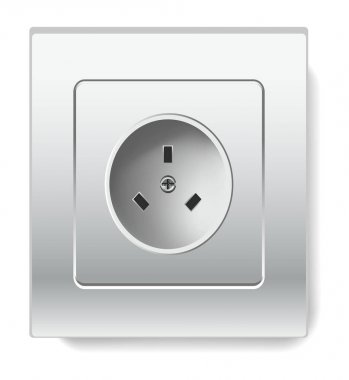 Elektrik soketi izole elektrik madde ev kablolama vektör güç ve akım duvar cihazı veya konektör avrupa tipi kare şekil adaptör teknolojisi fiş cihazlar ve aletleri bağlantı.