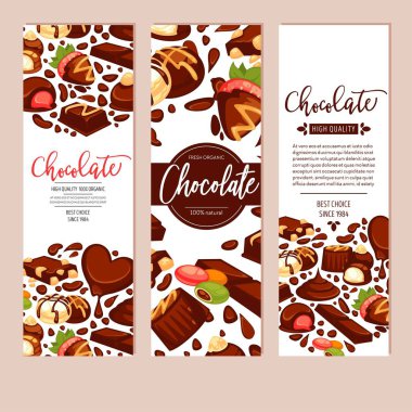 Tatlılar ve çilek çikolata bar kek ve şekerleme vektör gıda ve yemek tedavi veya tatlı fındık ve berry reçel ve kurabiye pasta ürünleri afiş dükkan veya mağaza sır ve buzlanma.