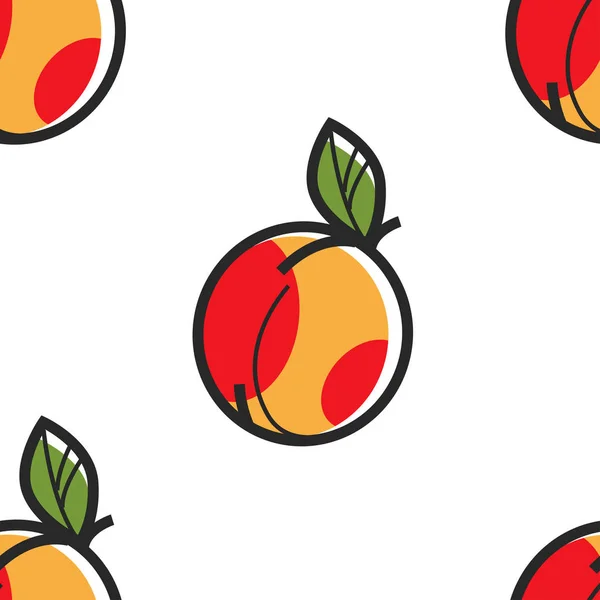 Arménie Symbole Arménien Pêche Mûre Motif Sans Couture Vecteur Fruits — Image vectorielle