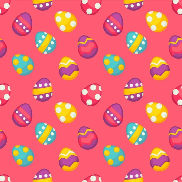 Χρωματιστά Αυγά Κόσμημα Διακοσμημένο Χωρίς Ραφή Πρότυπο Διάνυσμα Σύμβολο Διακοπών — Διανυσματικό Αρχείο