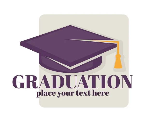Graduación Aislado Icono Saludo Logotipo Educación Conocimiento Bachelor Master Degree — Archivo Imágenes Vectoriales