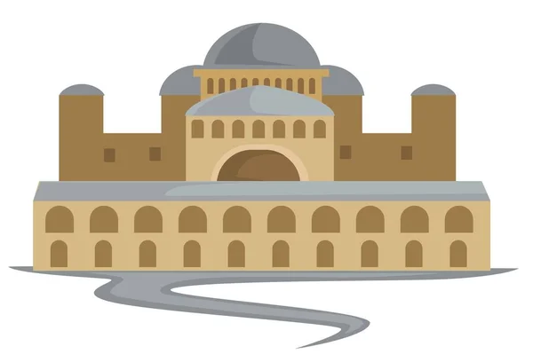 Constantinopla Arquitectura Bizancio Antiguo Edificio Capitolio Aislado Construcción Vector Bizantino — Vector de stock