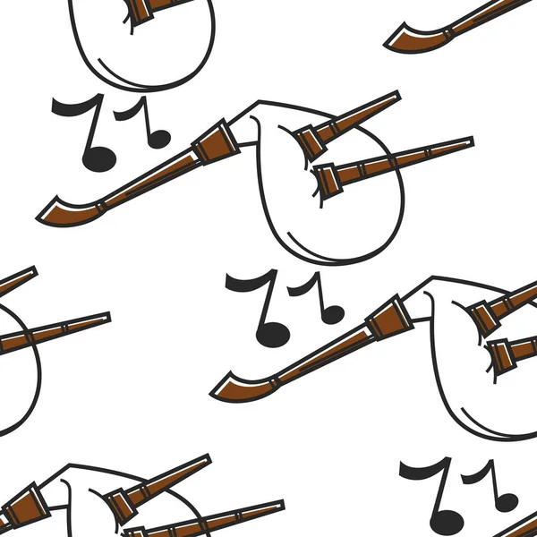 Bagpipe Gaida Instrumento Musical Búlgaro Patrón Inconsútil Música Vectorial Símbolo — Vector de stock