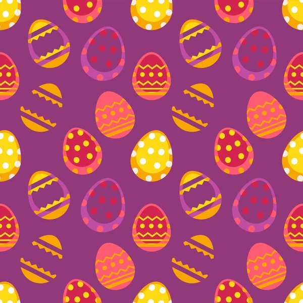 Χρωματιστά Αυγά Κόσμημα Διακοσμημένο Χωρίς Ραφή Πρότυπο Διάνυσμα Σύμβολο Διακοπών — Διανυσματικό Αρχείο