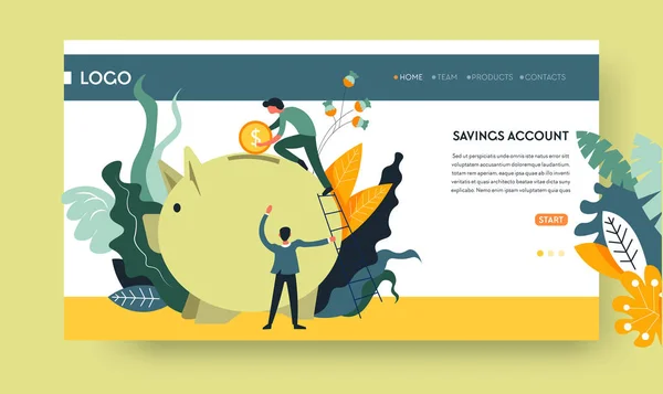 Brillant Modèle Site Web Créatif Pour Les Services Financiers Compte — Image vectorielle