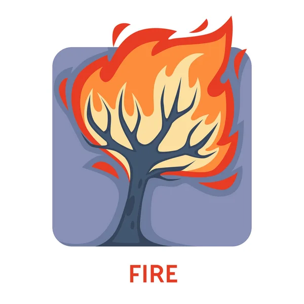 Fuego Icono Aislado Ilustración Vectorial — Vector de stock
