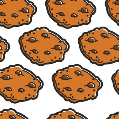 Çikolata lı kurabiyeler dikişsiz desen İskoç mutfağı fırın vektör geleneksel İskoçya gıda tedavi veya tatlı çerez ve kahvaltı gevrek pişmiş hamur ve tatlı kırıntıları sonsuz doku turizm.