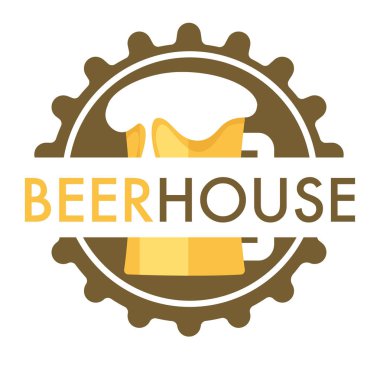 Köpük bira evi izole simge şişe kap zanaat alkol içecek organik hop ve arpa ev yapımı bira serin el yapımı içecek cam bardak amblemi veya logo fabrika ve üretim veya bira ile Kupa.