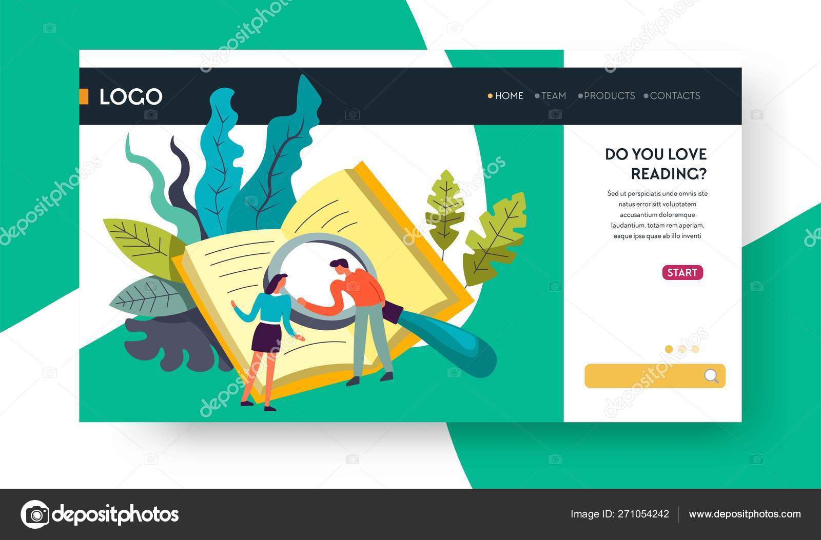 Download Reading Online Web Page Template Library Books Stock Vector C Sonulkaster 271054242 PSD Mockup Templates