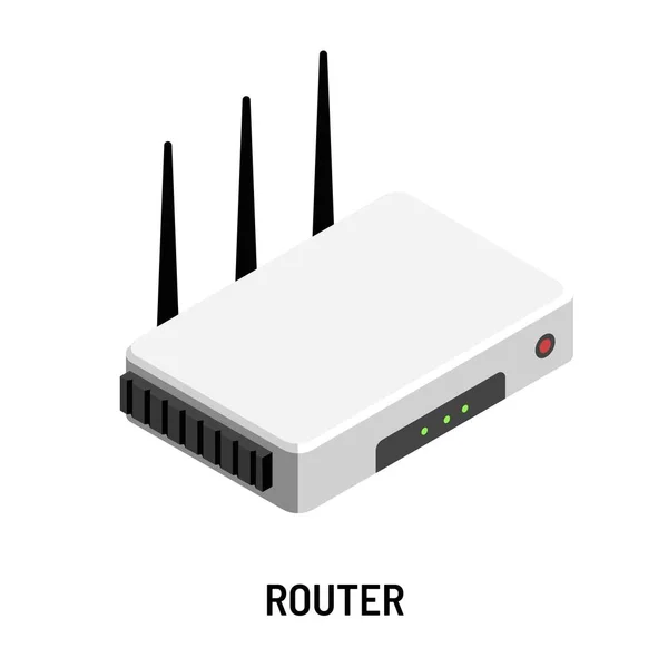 Router WiFi wireless Ethernet modem isolato dispositivo — Vettoriale Stock