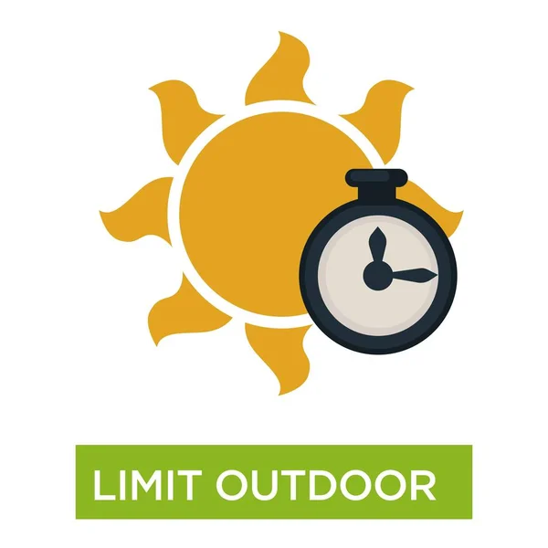 Beperk buiten tijd zonnebrand en zonne preventieve maatregelen — Stockvector