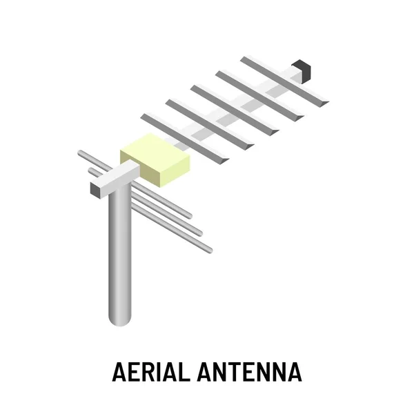 Antena aérea dispositivo tecnológico señales de televisión radiodifusión — Archivo Imágenes Vectoriales