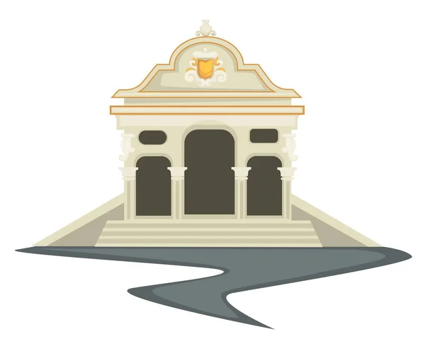 Μπαρόκ στιλ κτίριο ιστορικές κολώνες και καμάρες — Διανυσματικό Αρχείο