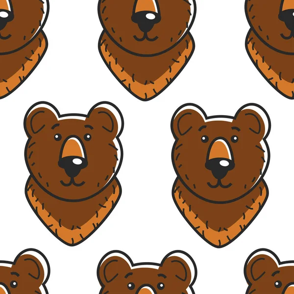 Bear ryska symbol sömlösa mönster skog djur — Stock vektor