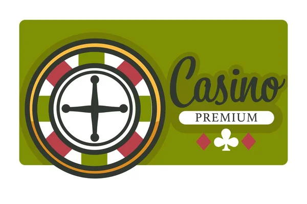 Casino aislado icono ruleta rueda y juegos de cartas — Archivo Imágenes Vectoriales