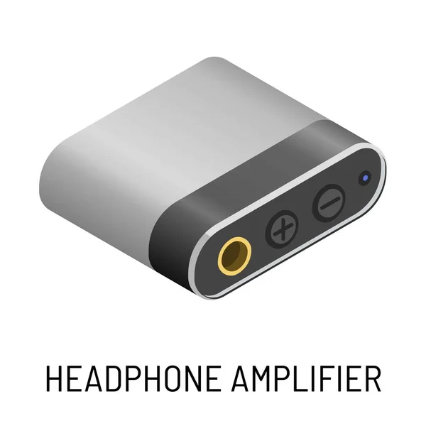 Headphone amplifier audio device music record studio equipment — Stock Vector