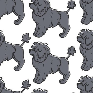 Portuguese Water Dog pet domestic animal seamless pattern clipart