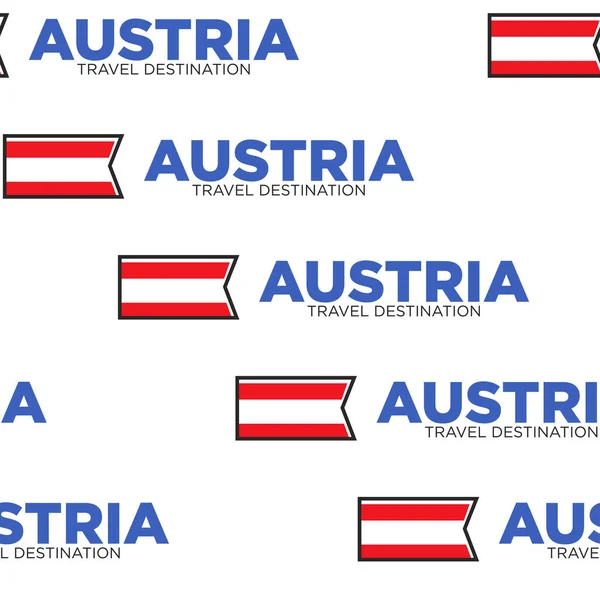 오스트리아 여행목적지 국기 또는 전령 기호 원활한 패턴 — 스톡 벡터