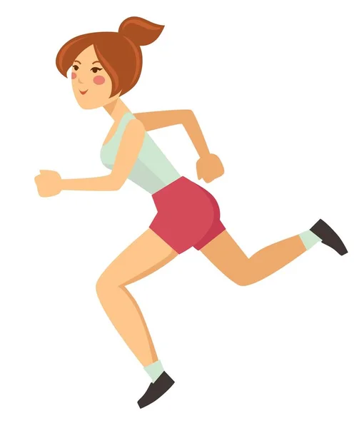 Γυναίκα τρέξιμο ή τζόκινγκ αθλητικό υγιεινό lifestyle εξωτερική δραστηριότητα — Διανυσματικό Αρχείο