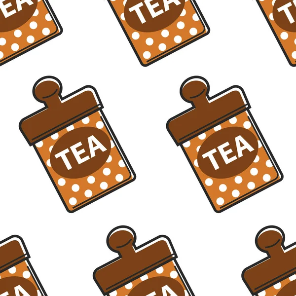 Чай в металевому контейнері Сінгапур продукт безшовний візерунок — стоковий вектор