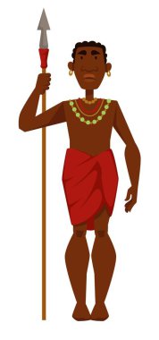 Mızrak ile takı Afrikalı adam savaşçı kabile üyesi