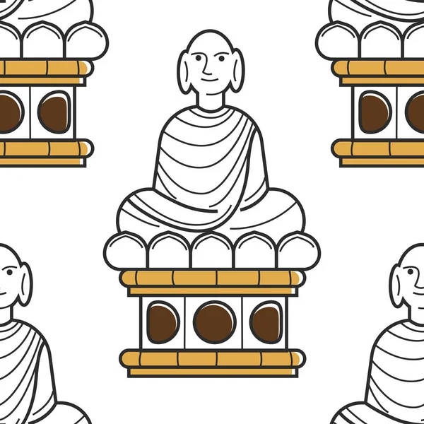 Vietnamská Buddha socha bezespání orientační bod nebo památník — Stockový vektor