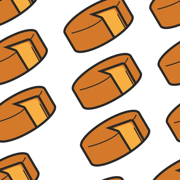 Tête de fromage monténégrin produit laitier sans couture — Image vectorielle