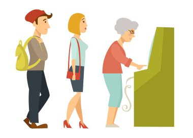 İzole edilmiş karakterleri dönüştürmeyi bekleyen Atm'ye sıra veya satır