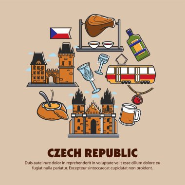 Çek Cumhuriyeti sembolleri sorunsuz desen seyahat ve turizm