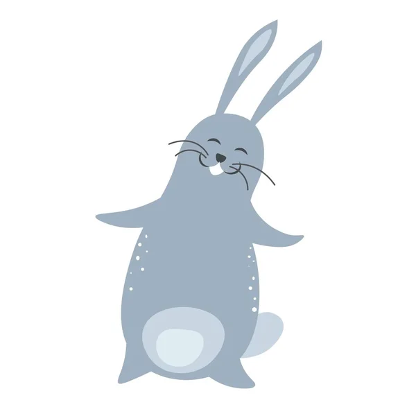 Tlustý králíček zábavný králík izolované lesní zvíře — Stockový vektor
