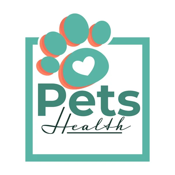 Pets health isolated icon vet clinic dog or cat paw — Stock Vector