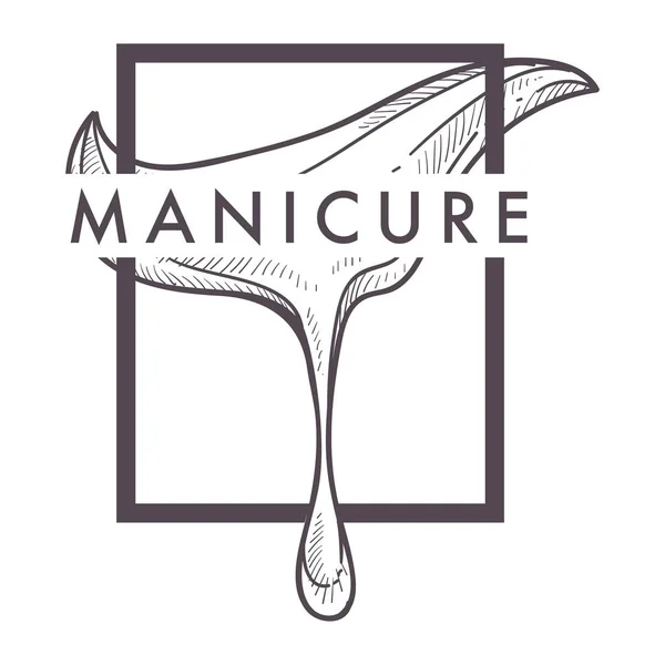 Maniküre isolierte Ikone Schönheitssalon und Nagel- und Handpflege — Stockvektor
