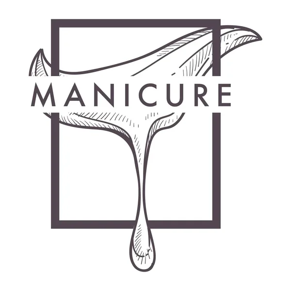 Manicure isolato icona salone di bellezza e unghie e cura delle mani — Vettoriale Stock