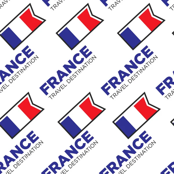 França destino de viagem sem costura padrão francês bandeira nacional — Vetor de Stock