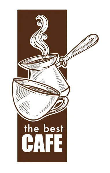 Tasse et dinde chaude vapeur café ou maison — Image vectorielle