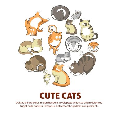 Sevimli kedi kedi yavrusu veya evcil hayvan posteri