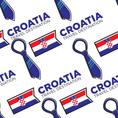 Hırvatistan seyahat hedef sorunsuz desen ulusal bayrak ve kravat