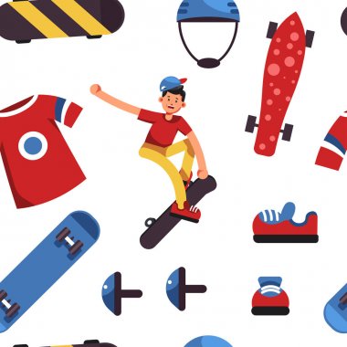 Kaykay çocuk patenci kaykay spor sorunsuz desen