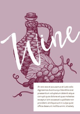 Hasır sürahi alkol içecek şarap yapımı üzüm hasat