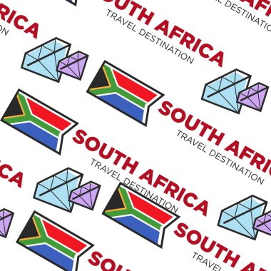 Güney Afrika seyahat hedef dikişsiz desen ulusal bayrak ve kristaller